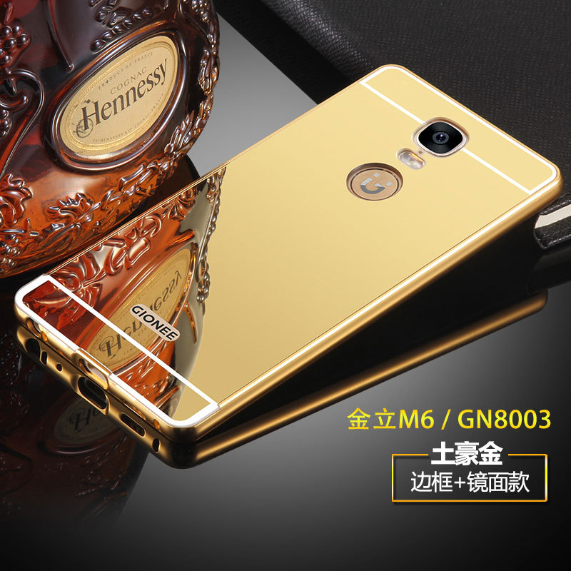 金立m6plus手機殼 M6plus手機保護套 GN8002S金屬邊框鏡麵後蓋6.0批發・進口・工廠・代買・代購