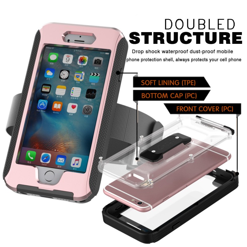 中性iphone6S Plus手機防水殼配臂帶可綁在手上防水3米12小時批發・進口・工廠・代買・代購