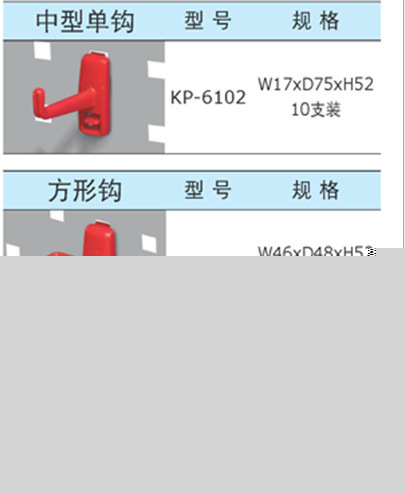 供應天鋼掛鉤配件KP-6102物料架五金、塑料掛鉤 工具定位安全穩固工廠,批發,進口,代購