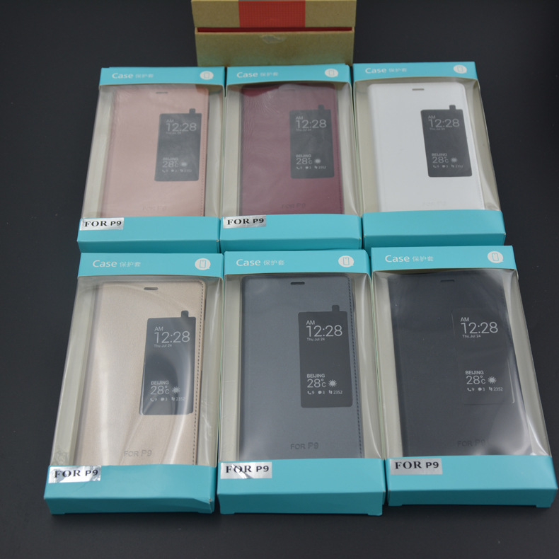 華為P9油邊車線手機殼 智能休眠P9手機保護套 P9PLUS開窗皮套批發・進口・工廠・代買・代購