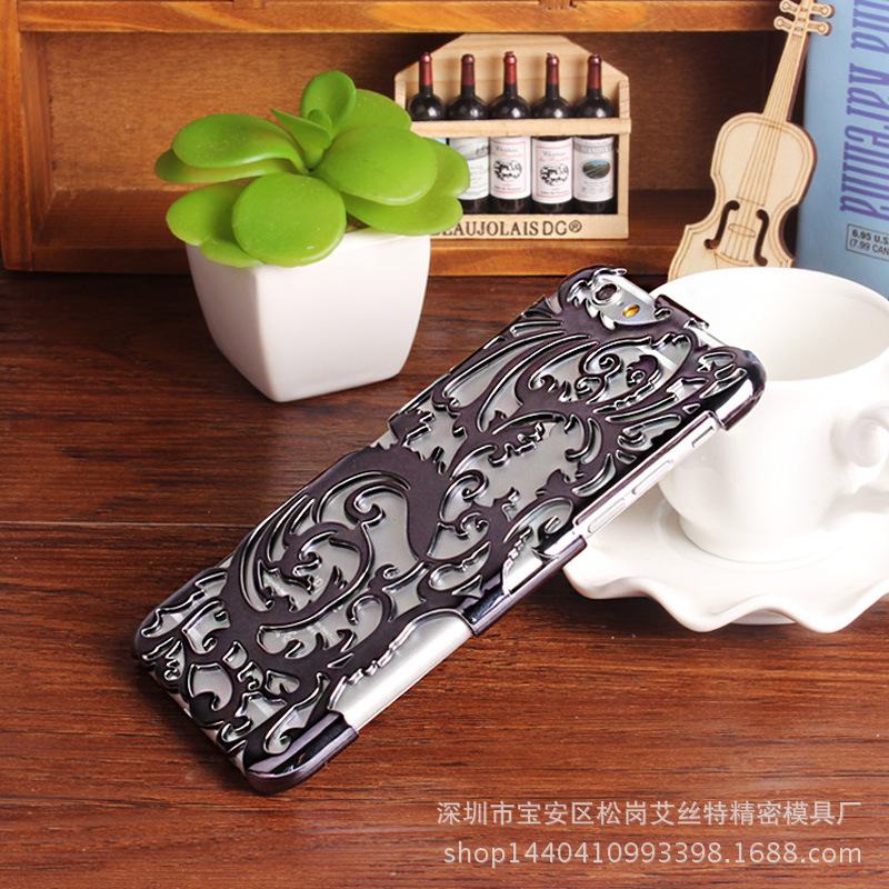 foriPhone6保護套 平果6鏤空電鍍手機殼 6plus宮廷花保護套 5.5寸批發・進口・工廠・代買・代購