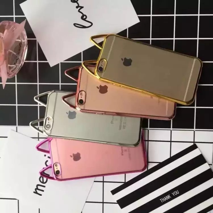 iPhone6蘋果7 5s韓國代購nabiOppo R9 R9PLUS電鍍萌貓耳朵手機殼批發・進口・工廠・代買・代購