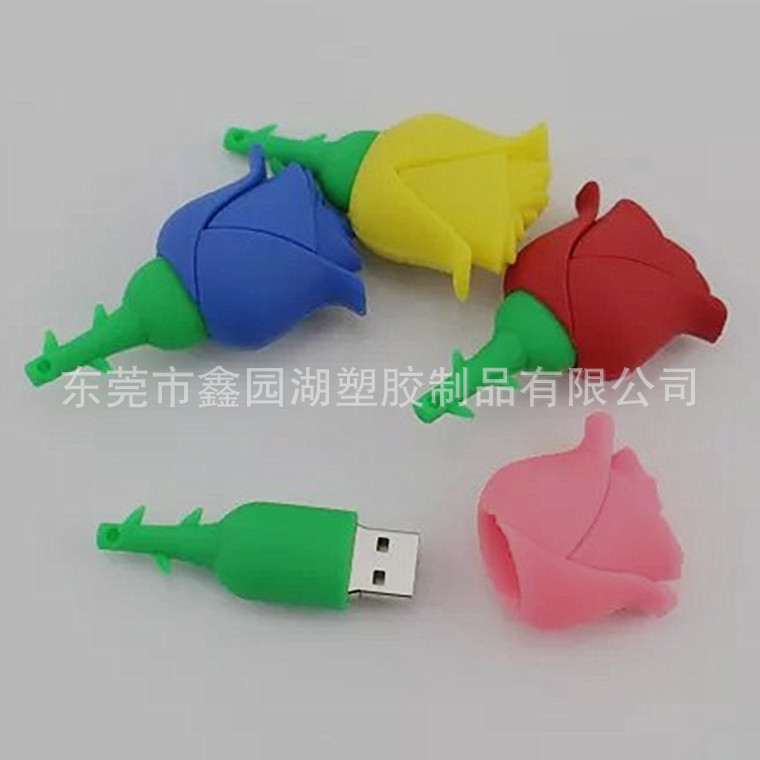 【供應情人節禮物隨身碟】仿真玫瑰花隨身碟外殼廠傢 PVC隨身碟外殼定做工廠,批發,進口,代購