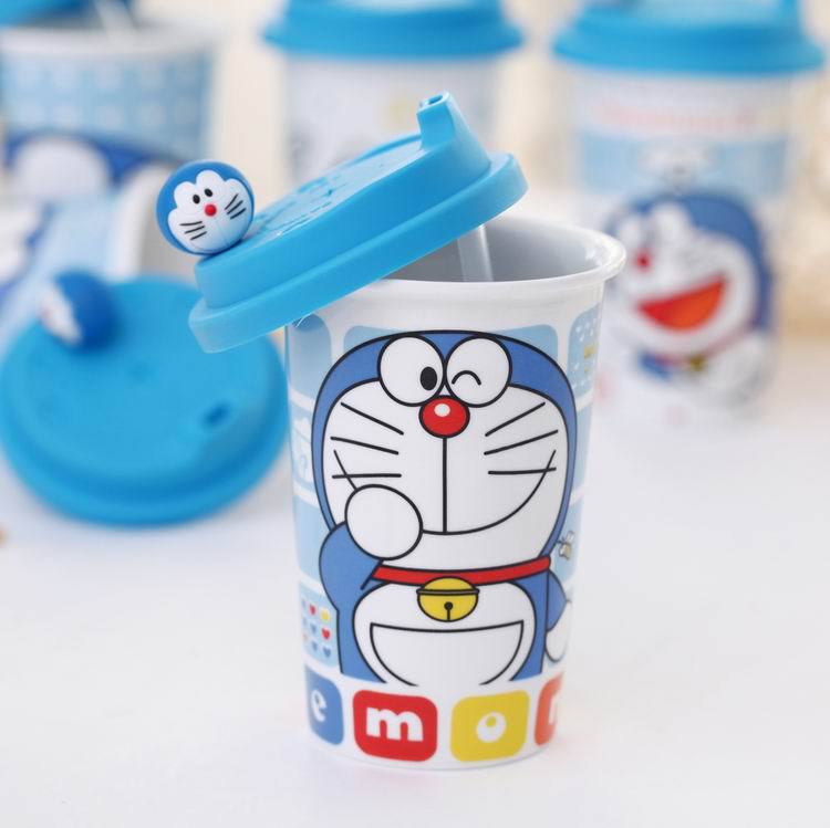 【小額混批】哆啦a夢單層陶瓷杯 叮當貓帶蓋卡通杯 韓國廣告杯子批發・進口・工廠・代買・代購