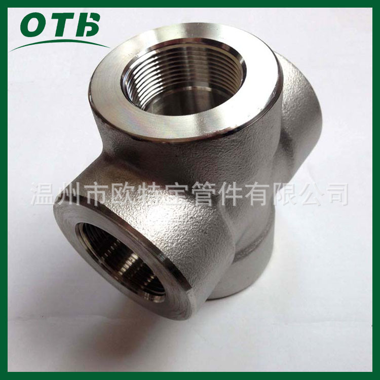 A105碳鋼四通 螺紋等徑四通 高壓鍛造管件工廠,批發,進口,代購