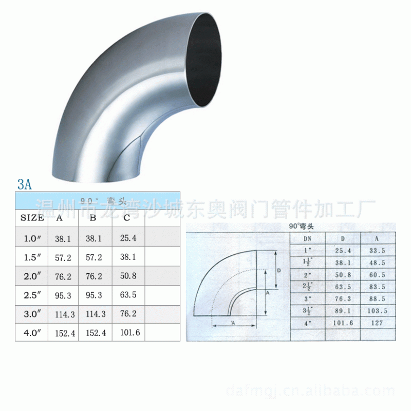 [溫州龍灣廠傢直銷]低價供應各種優質的衛生級彎頭工廠,批發,進口,代購