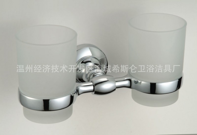 鋅合金鍍鉻 雙杯/漱口杯架（附磨砂杯或透明杯） 126系列工廠,批發,進口,代購
