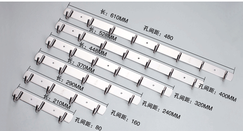 連環馬【廠傢直銷】SUS304不銹鋼掛衣鉤 衛生間排鉤 永不生銹工廠,批發,進口,代購