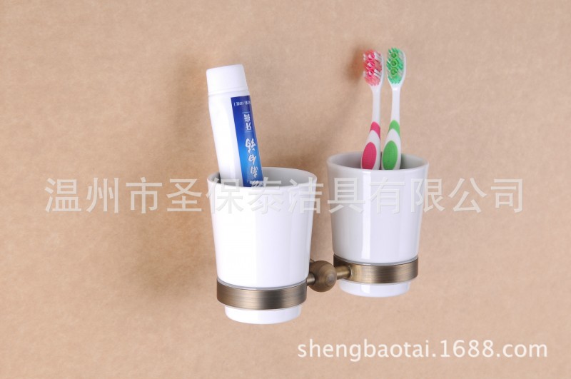 全銅雙杯品質款 創意款仿古衛浴掛件 五金掛件浴室毛巾架掛件批發・進口・工廠・代買・代購