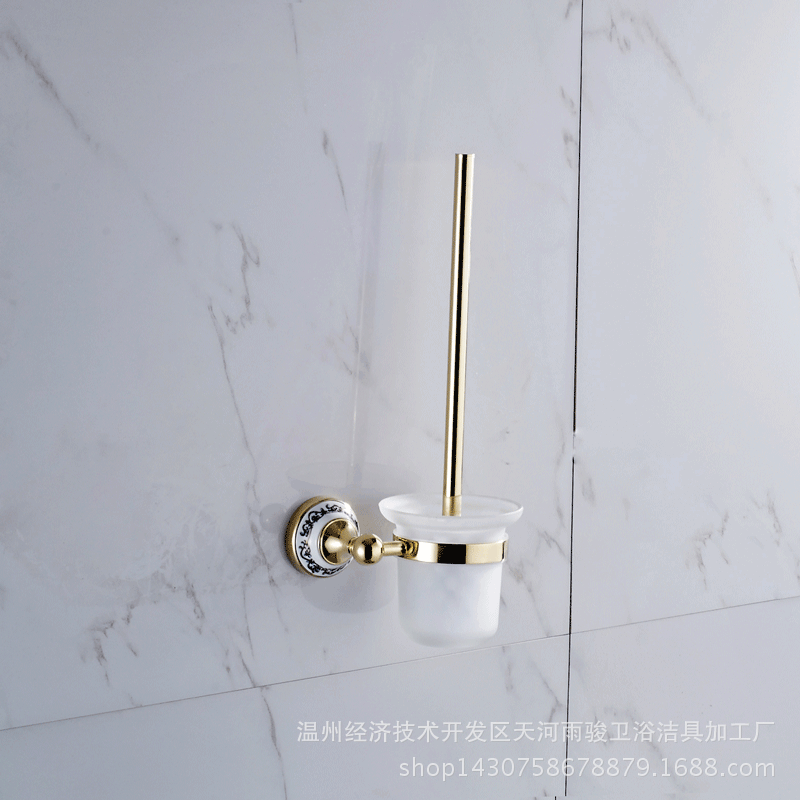 廠傢直銷 金色馬桶刷 青花瓷馬桶刷杯架套 雨駿五金掛件工廠,批發,進口,代購