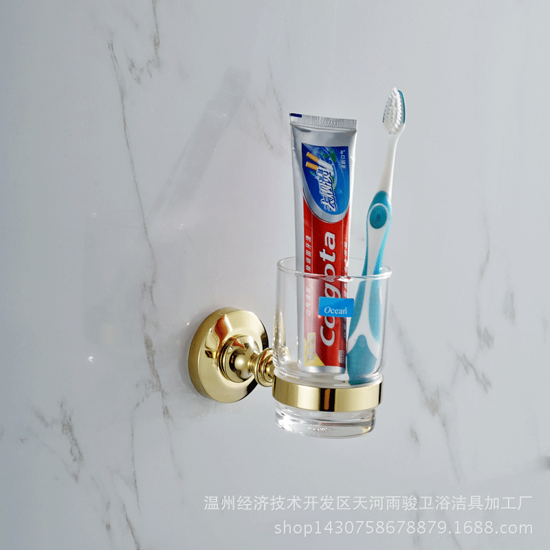 廠傢直銷 全銅金色漱口單杯架 漱口單杯架套裝 浴室五金掛件工廠,批發,進口,代購