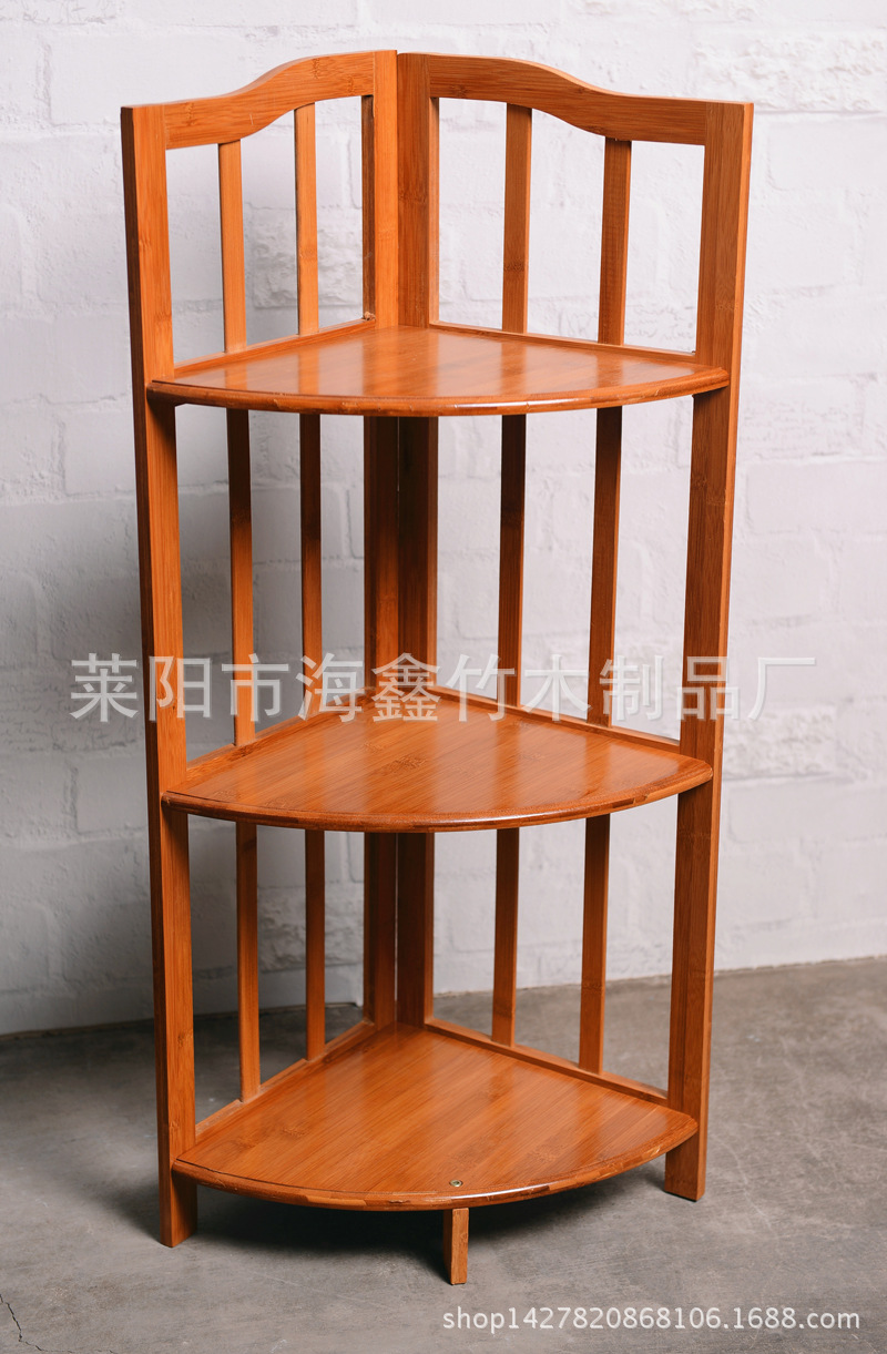 廠傢批發楠竹轉角架多功能客廳衛浴廚房三角架置物架落地角落架工廠,批發,進口,代購