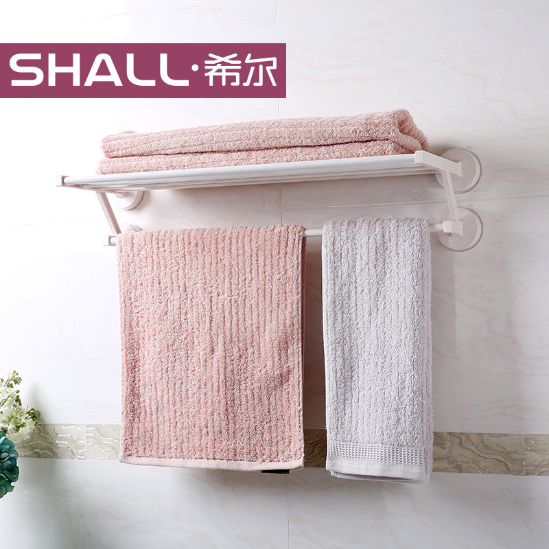 SHALL希爾 免打孔吸盤式雙層多用浴室毛巾架衛生間衛浴毛巾桿批發・進口・工廠・代買・代購