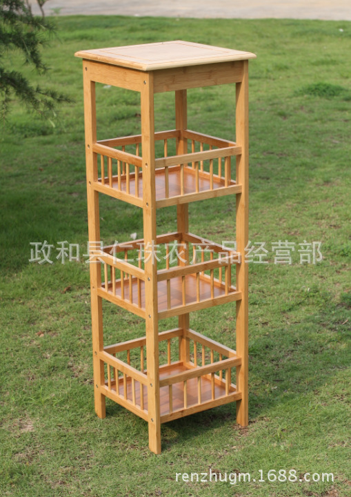 廠傢直銷竹製品竹傢具 楠竹新款角落架 四層實用轉角花架批發・進口・工廠・代買・代購