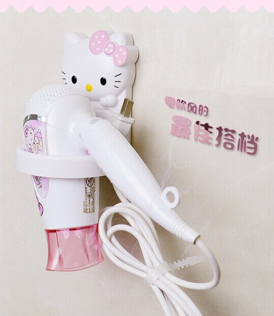 新款 hello Kitty吹風筒架子 kt貓風筒機 進口黏膠強力吸墻收納架工廠,批發,進口,代購