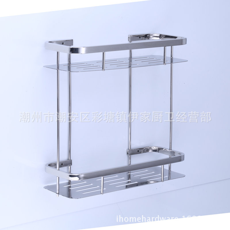 SUS304不銹鋼加厚雙層方架方形置物架衛浴掛件收納架工廠,批發,進口,代購