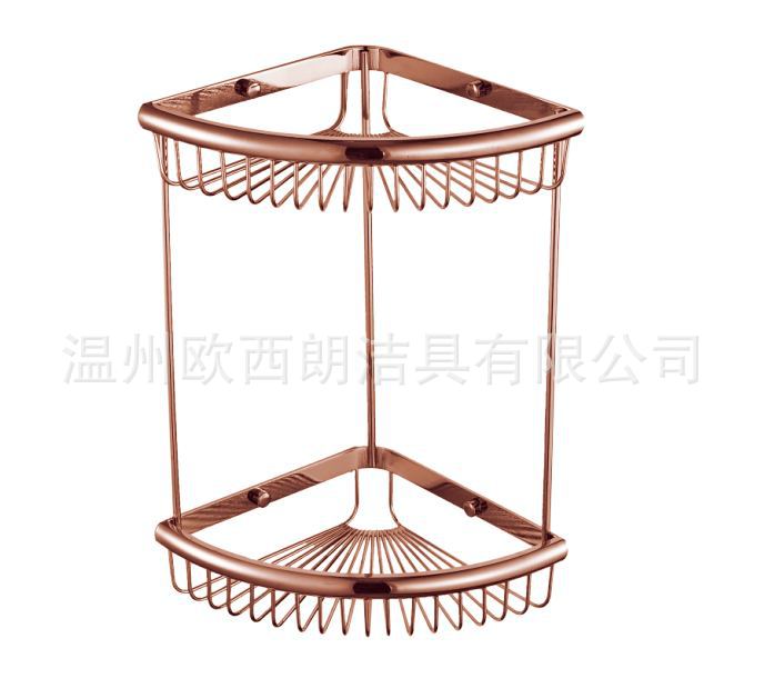 玫瑰金 不銹鋼304雙層網絲籃 浴室置物架工廠,批發,進口,代購