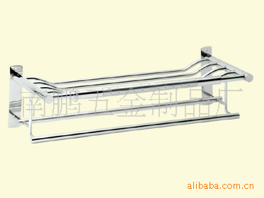 專業供應五金掛件現代浴巾架 不銹鋼實心帶籃浴巾架 衛生間浴巾架批發・進口・工廠・代買・代購
