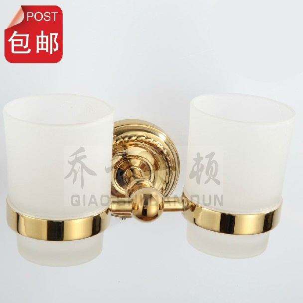 喬詩丹頓雙杯牙刷架歐式復古牙杯架全銅衛浴鍍金 掛件系列工廠,批發,進口,代購