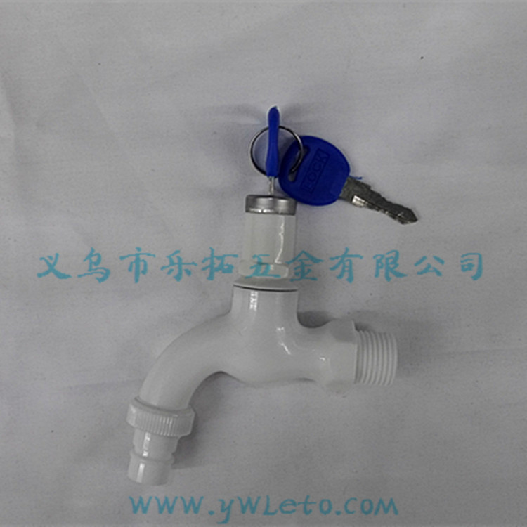 廠傢直銷 天拓帶鎖PVC塑料水嘴 快開單冷水龍頭 4分龍頭 60g工廠,批發,進口,代購