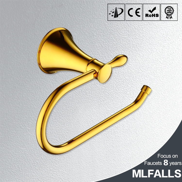 MLFALLS全銅鍍金色毛巾環一根 單桿短毛巾架毛巾枰高檔M7002G-010工廠,批發,進口,代購