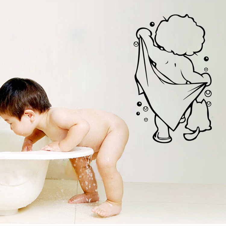 外貿新款一代137寶寶洗澡墻貼防水可移除浴室衛生間創意墻貼畫工廠,批發,進口,代購
