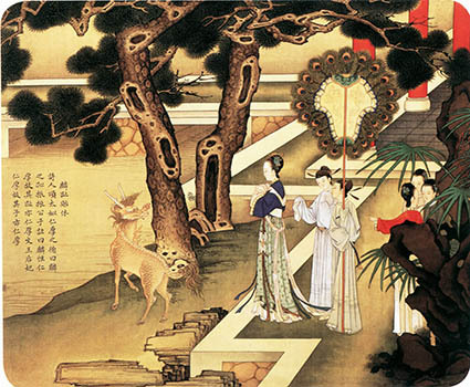 定製大型3d壁畫 古典美女壁畫 侍女仕女畫 走道玄關背景墻紙壁紙工廠,批發,進口,代購