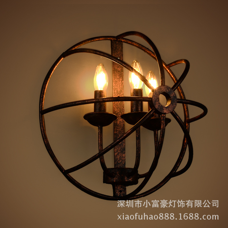 LOFT鄉村工業復古臥室陽臺走廊吧臺走道個性半球圍城壁燈工廠,批發,進口,代購