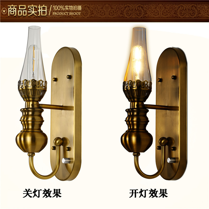 高端金色房間壁燈仿古個性玻璃罩過道燈具酒店工程走廊照明燈批發工廠,批發,進口,代購