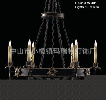 定製設計歐式仿古鐵藝燈餐廳酒店飯廳臥室燈別墅鐵藝吊燈批發・進口・工廠・代買・代購