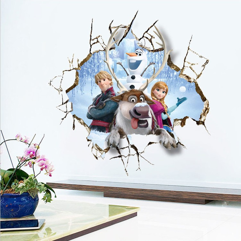 新款BST7006冰雪奇緣安娜墻貼 兒童房背景畫裝飾墻貼可移墻貼批發・進口・工廠・代買・代購