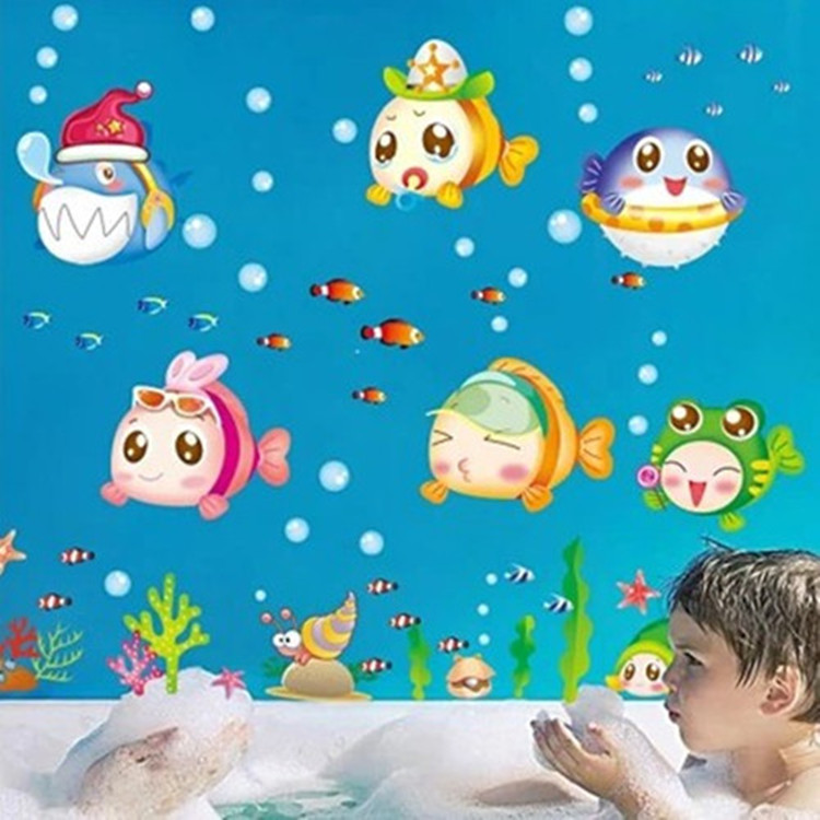 豆豆魚/兒童卡通裝飾幼兒教室臥室/第三代可移墻貼紙批發AY7153批發・進口・工廠・代買・代購