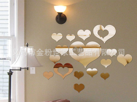 愛心組合圖，亞克力鏡麵墻貼，臥室鏡，增加情趣批零均可批發・進口・工廠・代買・代購
