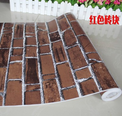 批發 PVC自黏紅色磚塊墻紙壁紙傢具貼系列 簡單方便實惠,特價！批發・進口・工廠・代買・代購
