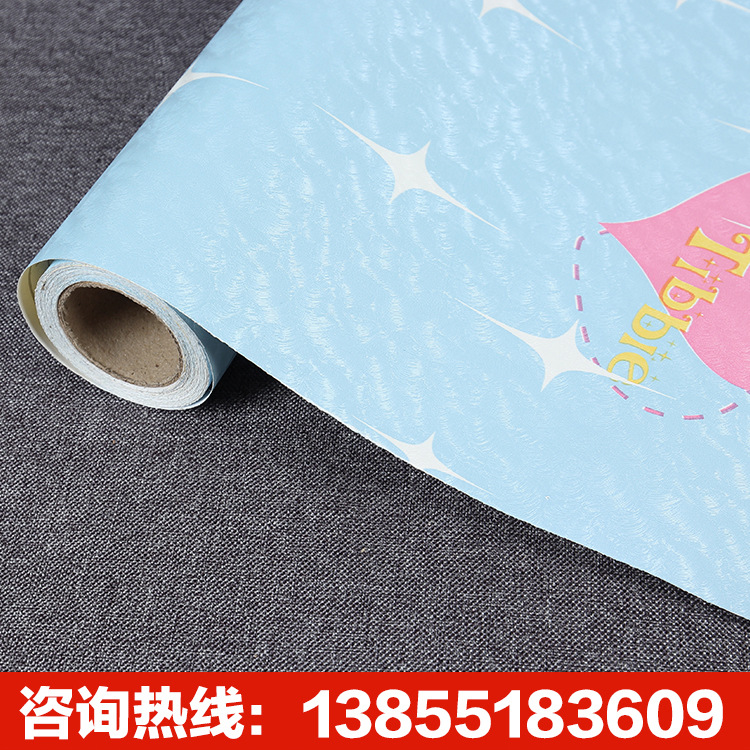 特價PVC防水自黏墻紙時尚藍底黃色紅色愛心圖案臥室溫馨壁紙貼畫工廠,批發,進口,代購