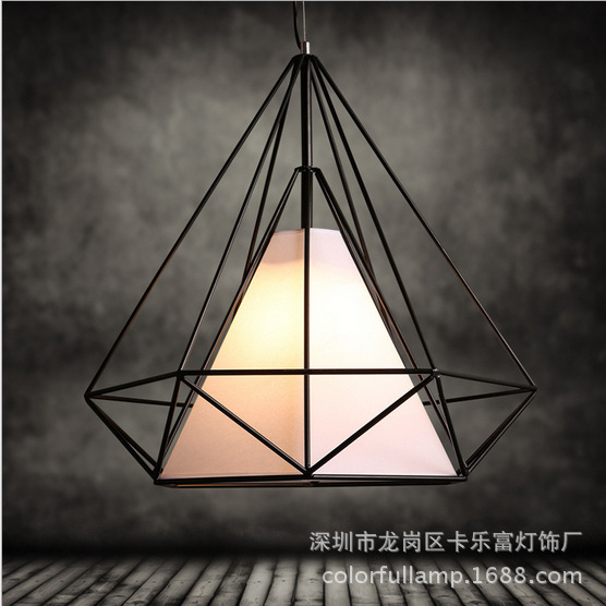 廠傢直銷 簡約美式復古創意餐吊燈鉆石鳥籠吧臺單頭鐵藝吊燈 批發批發・進口・工廠・代買・代購