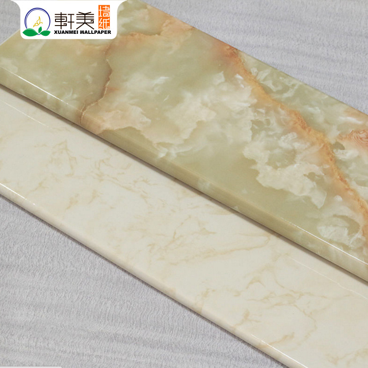 供應新款石紋膜 爵士白防水管道護角膜 墻板踢腳線 仿大理石線條批發・進口・工廠・代買・代購