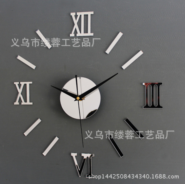 廠傢直銷 亞克力DIY時尚掛鐘 鏡麵墻貼鐘 羅馬刻度 靜音/批發・進口・工廠・代買・代購