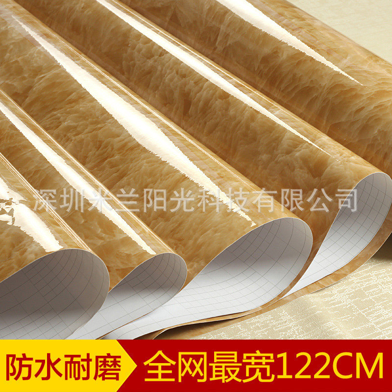 彩裝膜韓版大理石紋亮光傢具翻新貼膜櫥櫃浴室防水貼紙自黏墻壁紙批發・進口・工廠・代買・代購