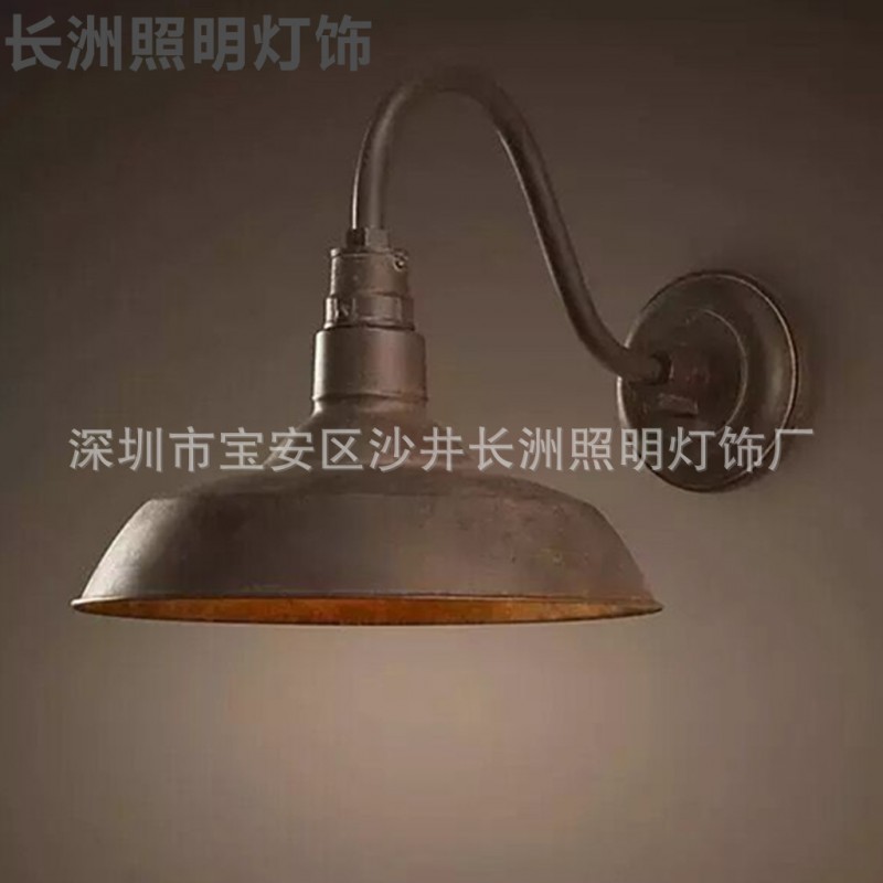 loft復古工業壁燈戶外陽臺防水鐵藝美式鍋蓋壁燈過道酒吧燈飾燈具批發・進口・工廠・代買・代購