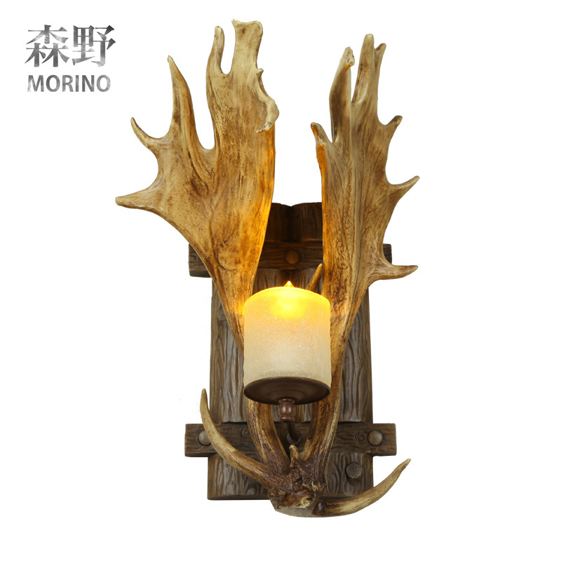 鹿角美式北歐木頭工業風酒吧咖啡廳壁燈工廠,批發,進口,代購