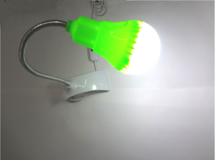 球泡臺燈USB電腦燈6V5W充電燈可接充電寶應急臺燈帶夾子夜市地攤工廠,批發,進口,代購