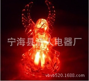 七彩亞克力水晶天使小夜燈 七彩小夜燈批發 聖誕禮品（水晶天使）批發・進口・工廠・代買・代購