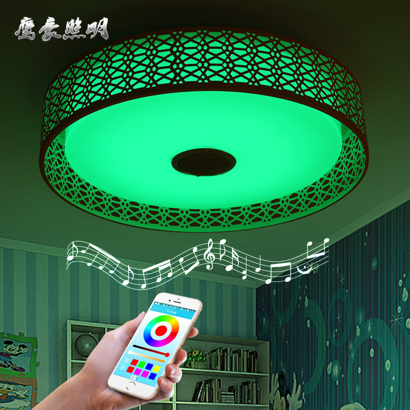 鷹豪智能藍牙音樂LED吸頂燈批發 手機APP客廳臥室燈飾兒童七彩燈工廠,批發,進口,代購