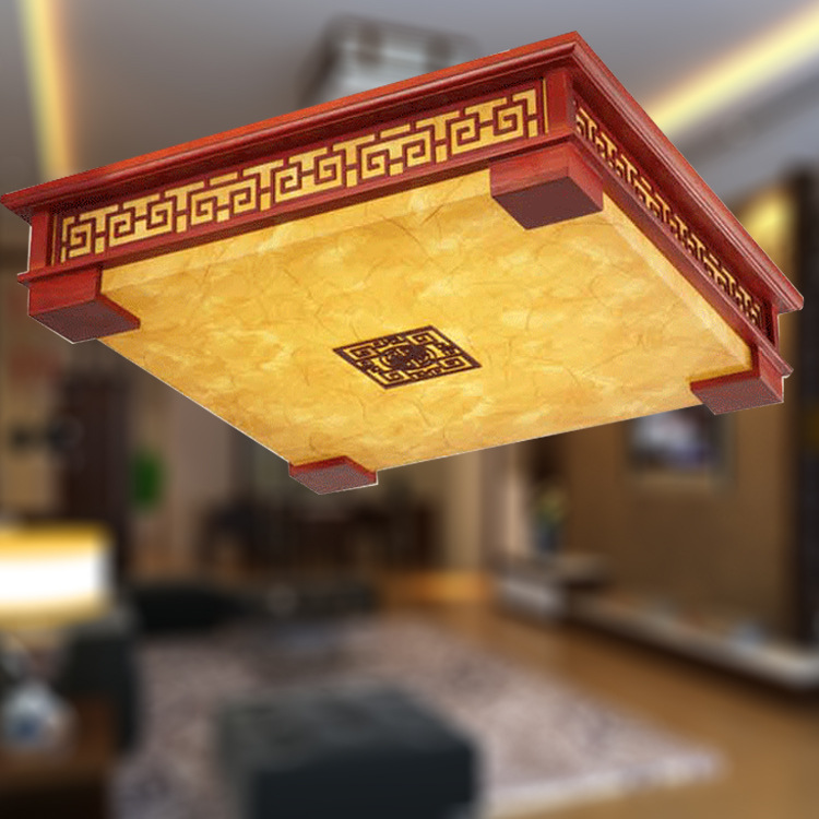 爆款 實木仿羊皮木藝吸頂客廳書房燈簡約現代中式LED臥室燈工廠,批發,進口,代購