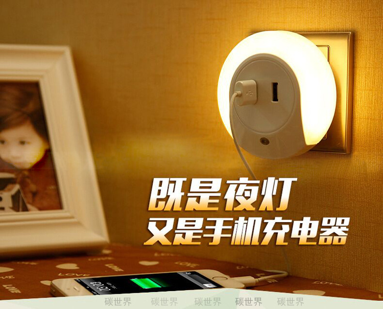 LED小夜燈感光房間寶寶睡眠嬰兒睡覺夜間節能USB臥室床頭小燈迷你批發・進口・工廠・代買・代購