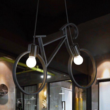 個性服裝店吊燈餐廳臥室簡約燈具北歐創意走廊過道鐵藝自行車吊燈工廠,批發,進口,代購