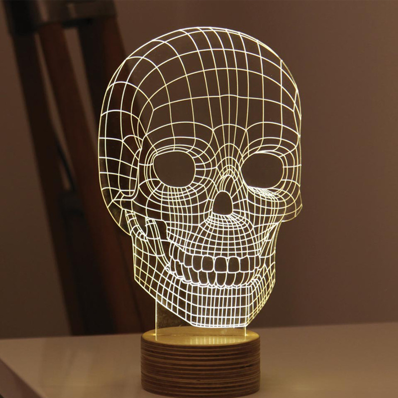 個性小夜燈禮物 超能陸戰隊大白骷髏裝飾臺燈 新奇特 3D視覺燈工廠,批發,進口,代購