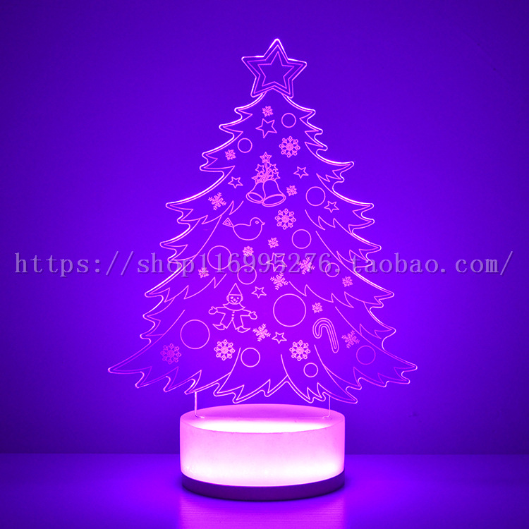 3D立體創意臺燈|聖誕樹3D立體臺燈禮品水晶|聖誕節禮物小臺燈夜燈工廠,批發,進口,代購