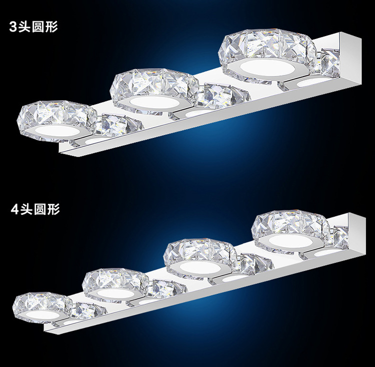 爍亮廠傢批發LED鏡前燈 不銹鋼水晶單頭三頭四頭鏡前燈 一件代發工廠,批發,進口,代購